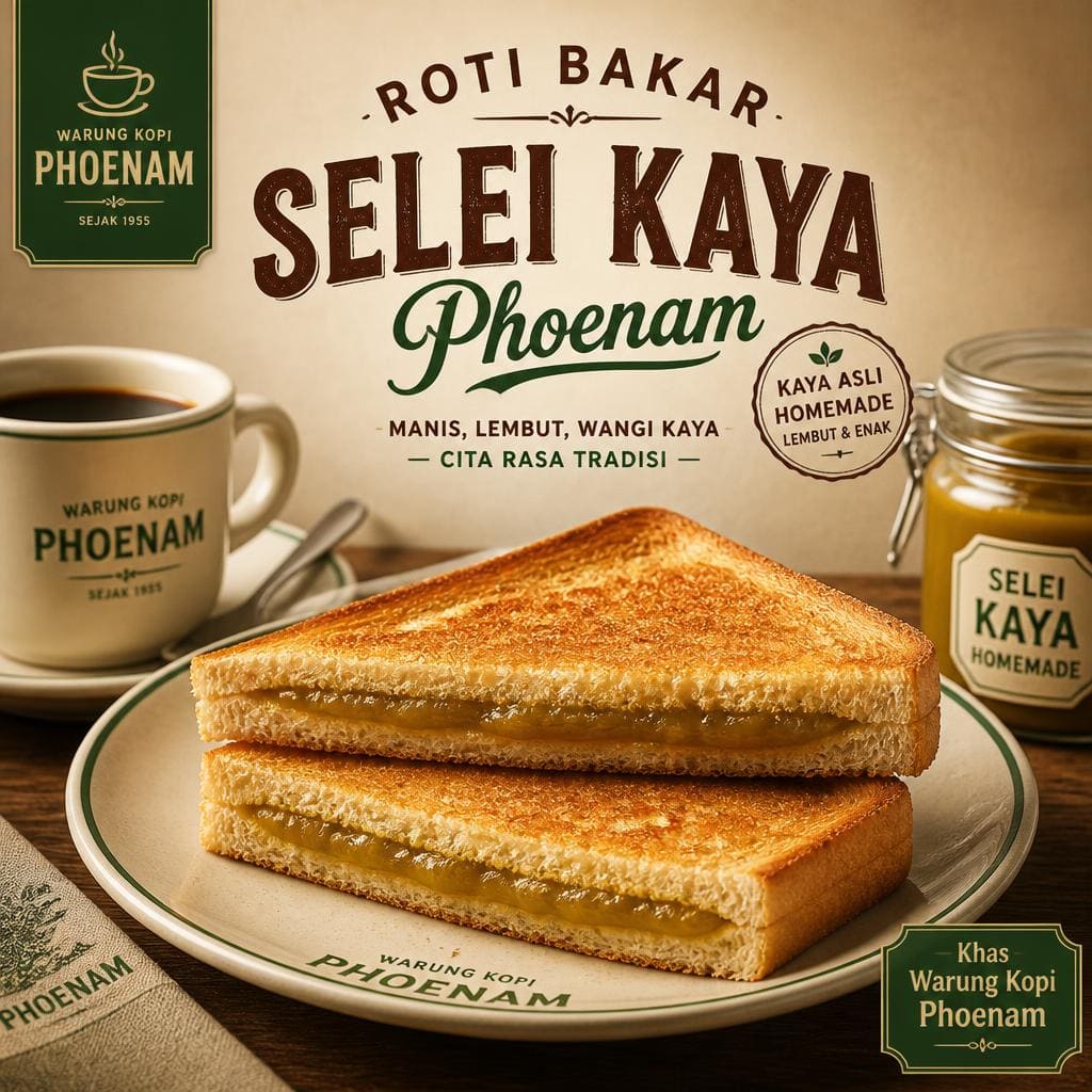 Roti Bakar Selei Kaya Phoenam Warkop Phoenam